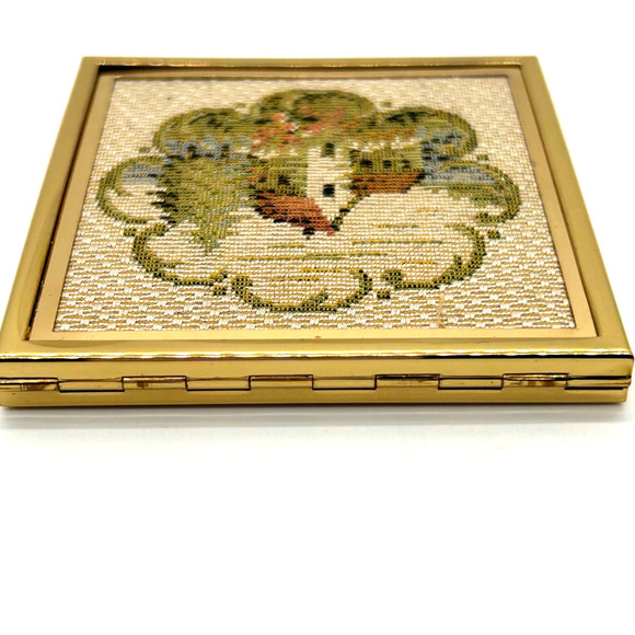 Vintage Elgin American Powder Box Country Scene Dust Bag Original Box - Picture 5 of 14